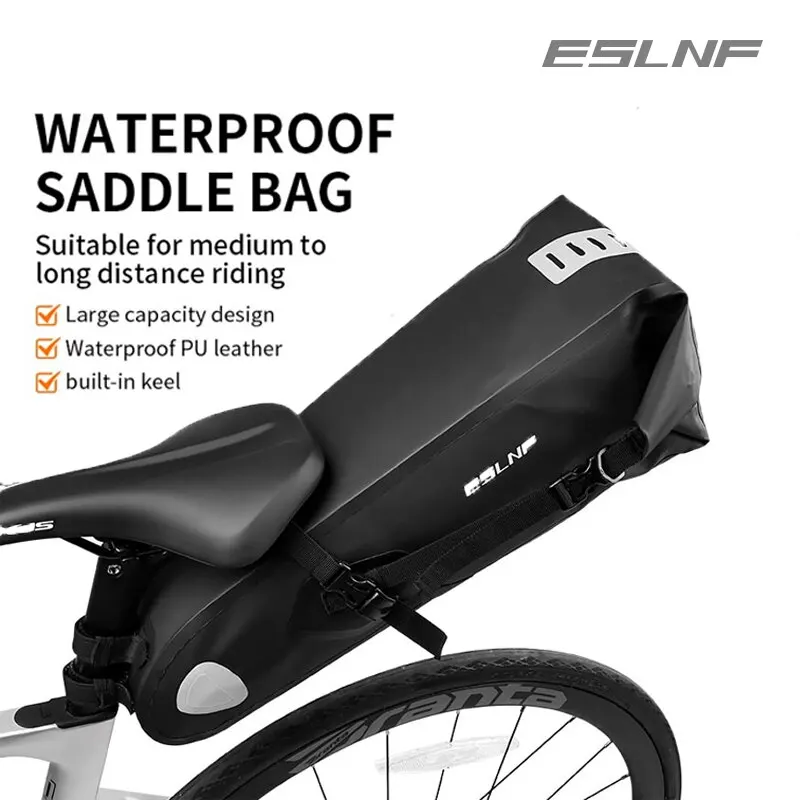 ESLNFBikeBagWaterproof10LLargeCapacityBicycleSaddleBagCycling