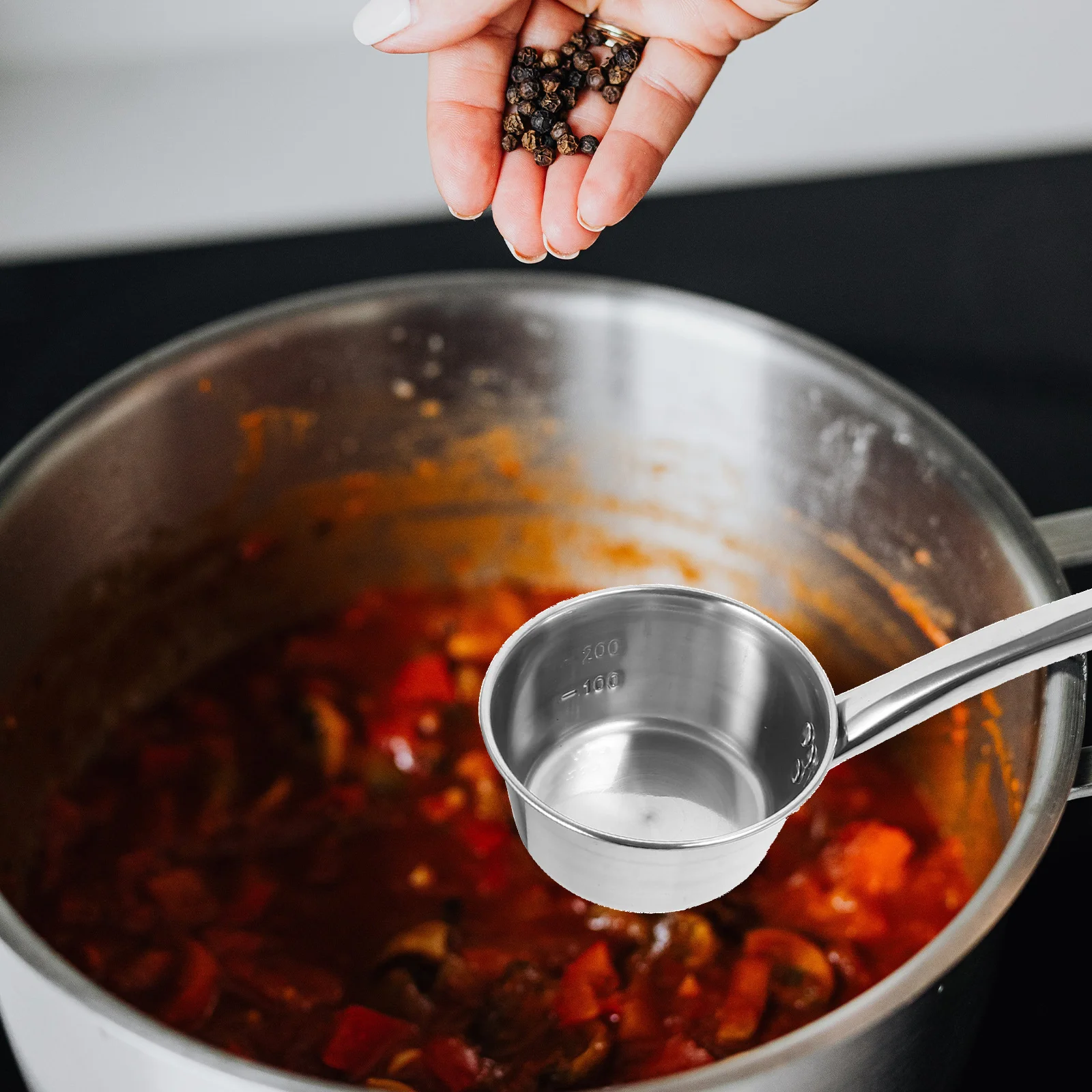 Stainless Steel Ladle Stainless Steel Ladle Scoop Thicken Convenient Water Spoon Plastic Wear-resistant Soup