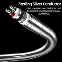 ERUMPENT 75Ohms Sterling Silver Professional RCA Digital Coaxial Cable Self-locking RCA Audio Cable for DAC Home Theater TV 5
