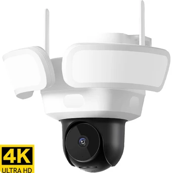 4K Floodlight Camera Wired Security Camera Outdoor 360° Coverage Surveillance 24/7 Recording Motion Detection Color Night Vision 1