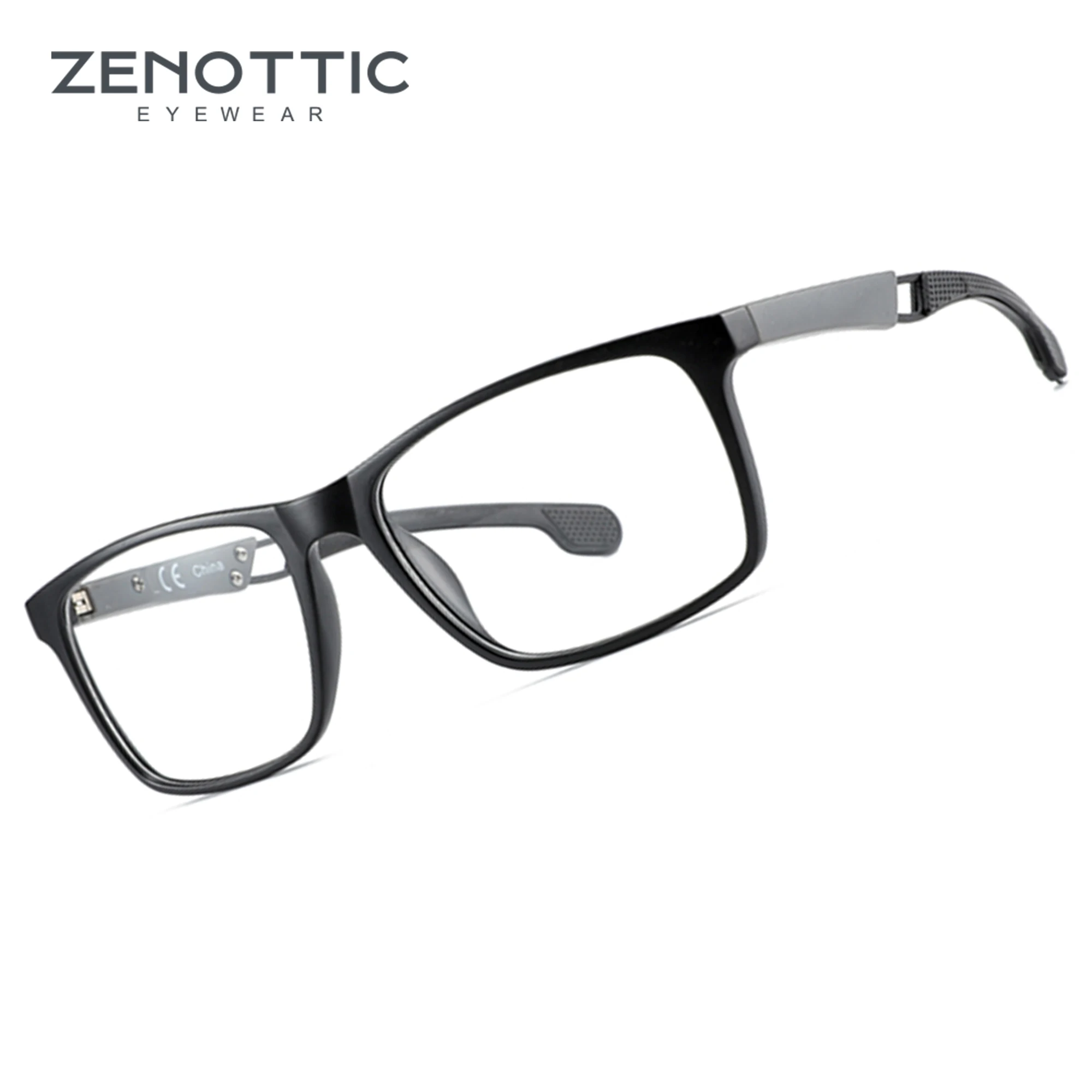 ZENOTTIC Classic Rectangle Optical Glasses Frame Rubber Leg Men Fashion