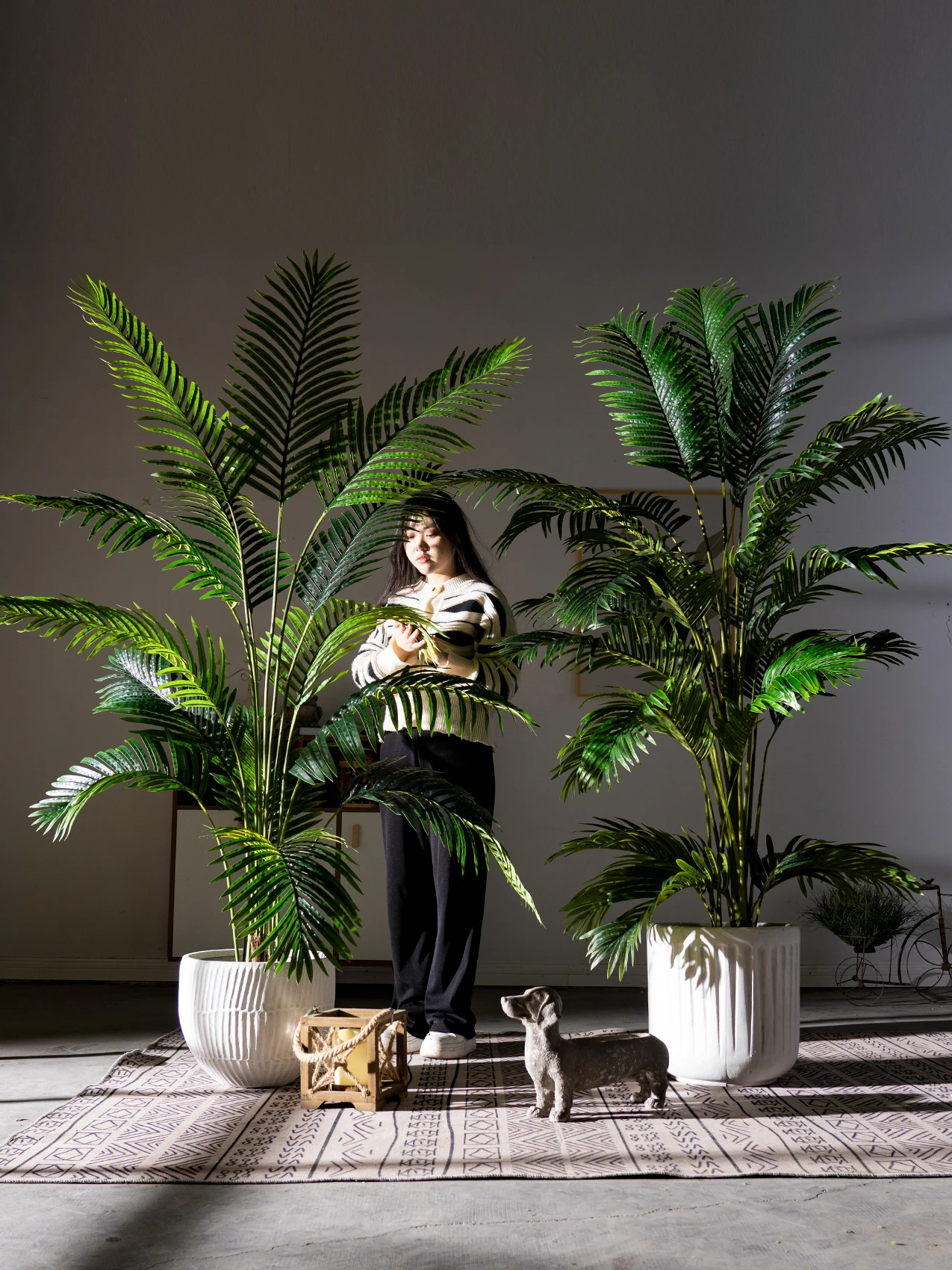 Large Light Luxury Sunflower Simulation Green Plant Bionic False Tree  Bamboo Tropical Landscape Decoration for Home Garden - AliExpress 15