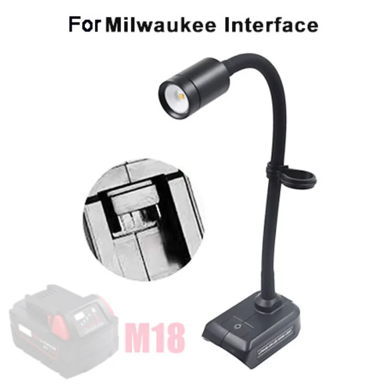 Desk Work Hose Lamp Suitable For Makita Bosch For Dewalt Milwaukee Black Decker