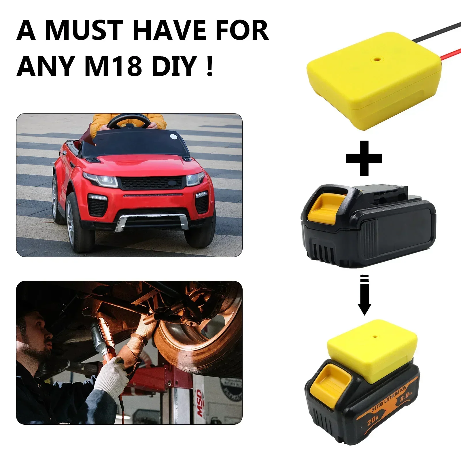 DIY 18V Batterij Adapter voor DeWALT Tools Externe Voeding met Veilige
