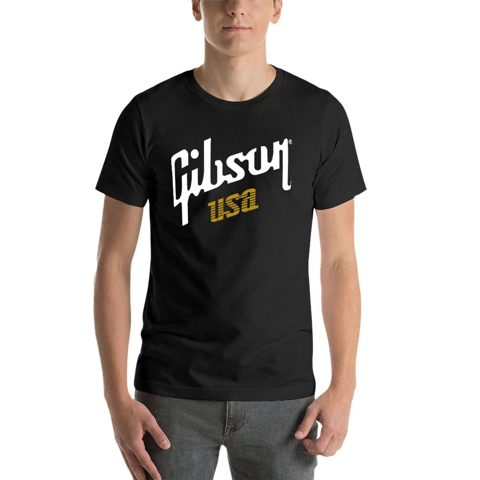 New Gibson USA T-Shirt T-shirt short blank t shirts Aesthetic clothing designer t shirt men