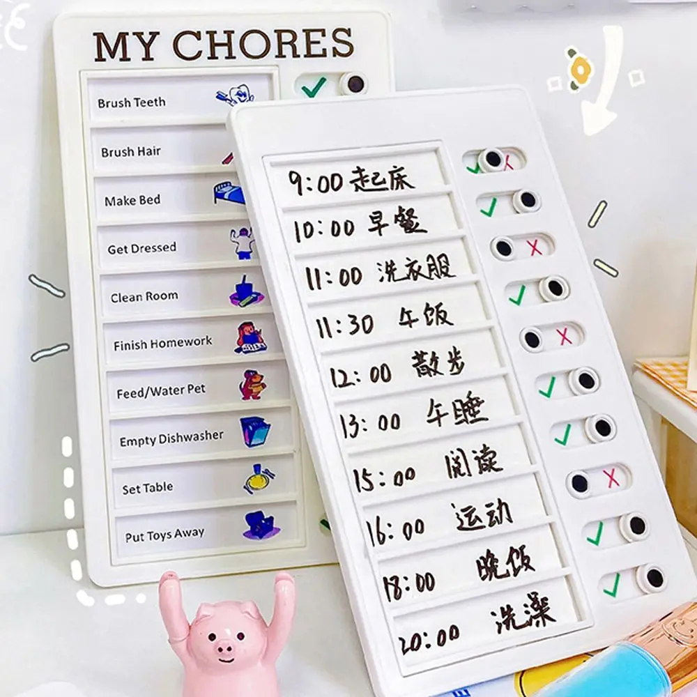 

Schedule List Sticky Notes Children's Self-discipline Punch Card Student Message Checklist Chore Chart Memo Plastic Board