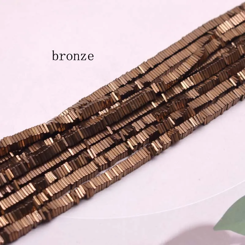 Handmade Black Hematite Stone Flat Spacer Beads