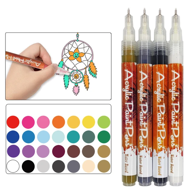 Extra Fine Tip Acrylic Paint Pens  Acrylic Paint Marker Glass -  2/4/6colors 0.5mm - Aliexpress