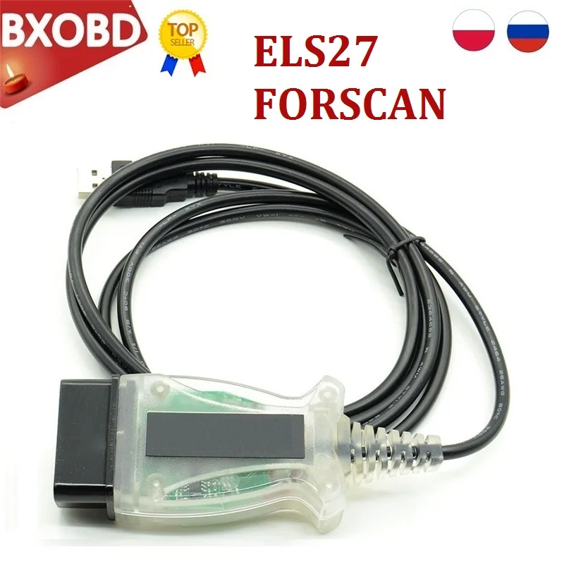 ELS27 FORScan V2.3.8 ELS Green PCB PIC24HJ128GP+FTDI Mircochip Car OBD2 ...