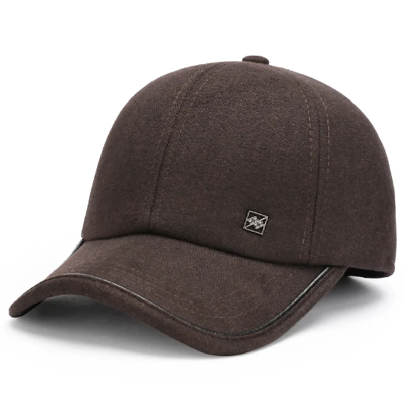 

New Winter Plush Thickened Baseball Caps For Men Coldproof Warm Earmuffs Hats Golf Cap Snapback Cap Male Bone Cycling Sports Cap