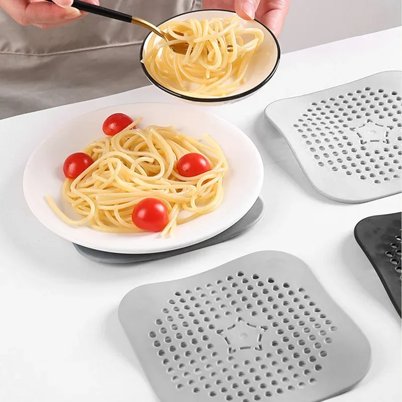 3PCS Drain Hair Catcher Filter Sink Anti-blocking Strainer Bathtub Shower Floor Silicone Stopper Cover Kitchen Bathroom Accessor 5