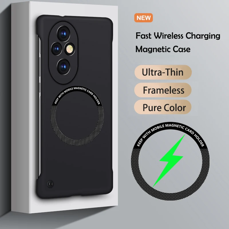Ultra Slim Magnetic Frameless Solid Color Phone Case - Hard Cover