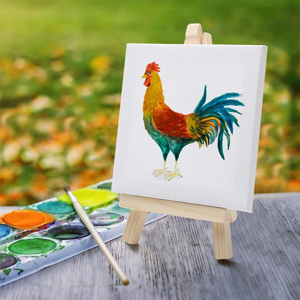 Mini canvas art boards for acrylic oil painting and decorating 10x10cm