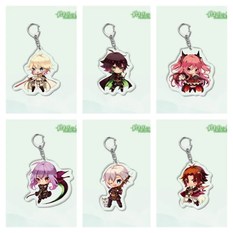 

6CM Anime Seraph of the end Figures Mikaela Hyakuya Yuichiro Hyakuya Cosplay Acrylic Keychains Cute Bga Accessories Fans Gifts