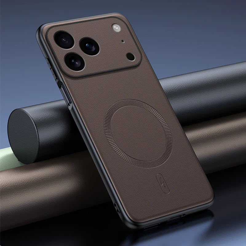 Couro de luxo para magsafe magnético caso macio para iphone pro max plus lente completa proteção da câmera capa silicone