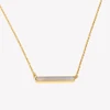 E.B.belle Tarnish free Hypoallergenic 18K Gold Plated Jewelry 316L Stainless Steel Decoration Long Strip Shell Pendant Necklace