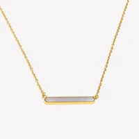 E.B.belle Tarnish free Hypoallergenic 18K Gold Plated Jewelry 316L Stainless Steel Decoration Long Strip Shell Pendant Necklace