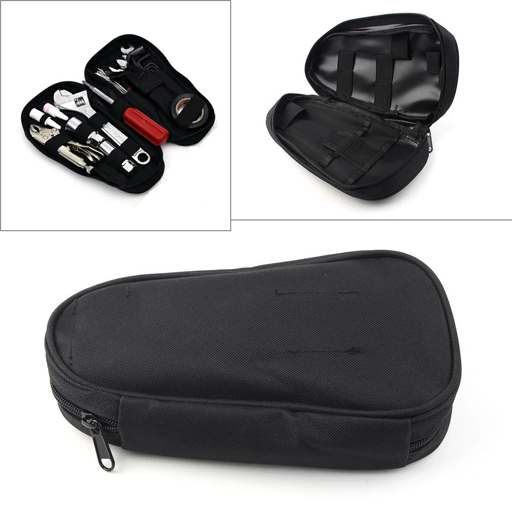 

Black Motorcycle Waterproof Oval Nylon Tour Tool Bag Pouch for Harley Road King Touring Saddlebag （No tool included）