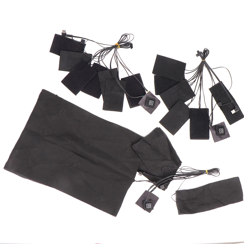 1Pc USB Charging Clothing Heating Pad 45℃-65℃ Vest Heater Winter Warm Camping Hiking Ski Cycling Pants Carbon Fiber Heated Pads