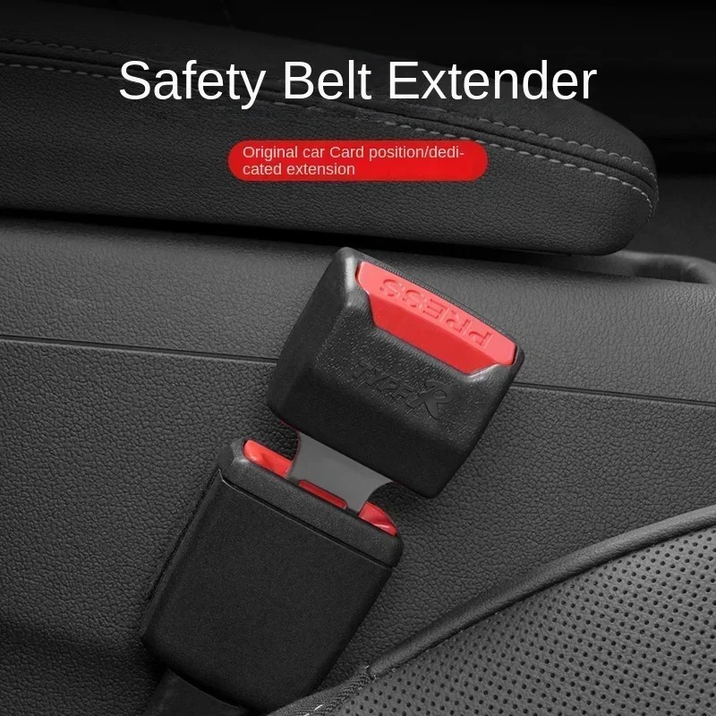 Car Seat Belt Clip Extender Safety Buckle Plug Black Plastic Metal