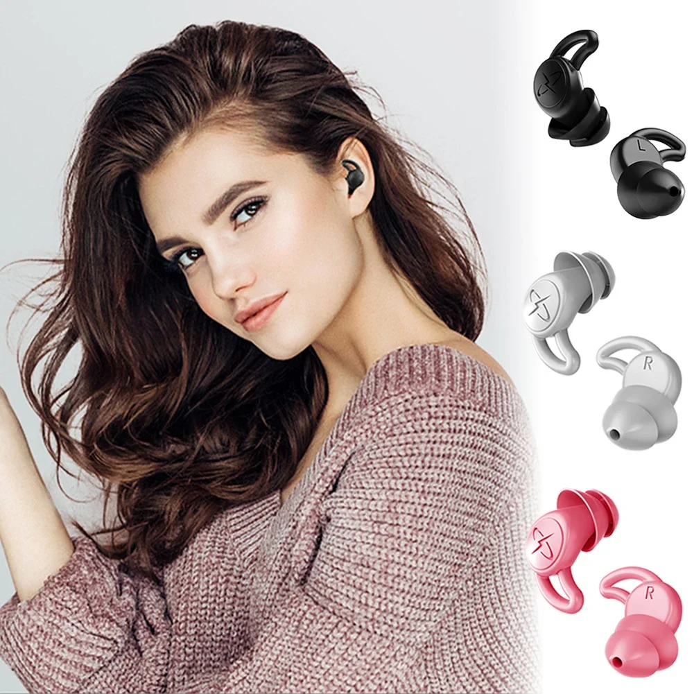 1Pair Sleep Noise Reduction Earplug Soft Silicone Ear Muffs Noise Protection Travel Reusable Swimming Waterproof Ear Plugs 3