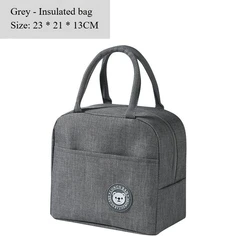 Spacious Waterproof and Oil - Resistant Tote with Insulated Lunch Bag (GRAY)