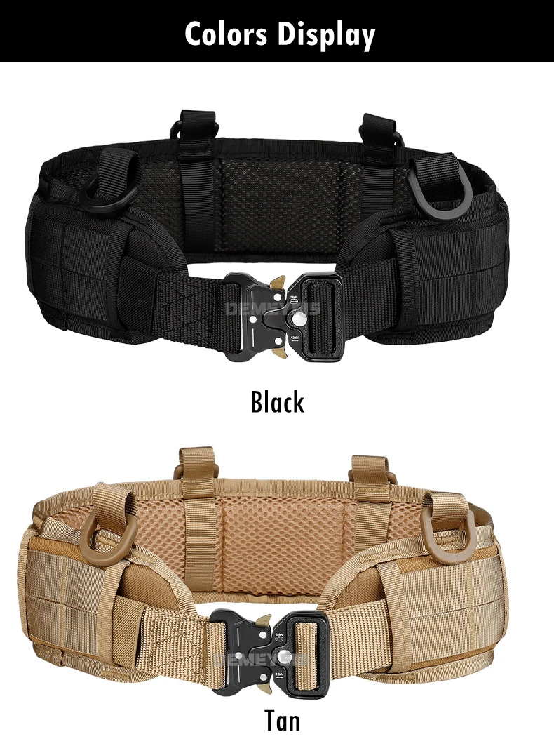 Description Picture 4 of itemMens Tactical Molle Belts Outdoor Airsoft Combat CS Hunting Padded Belt with Pouches