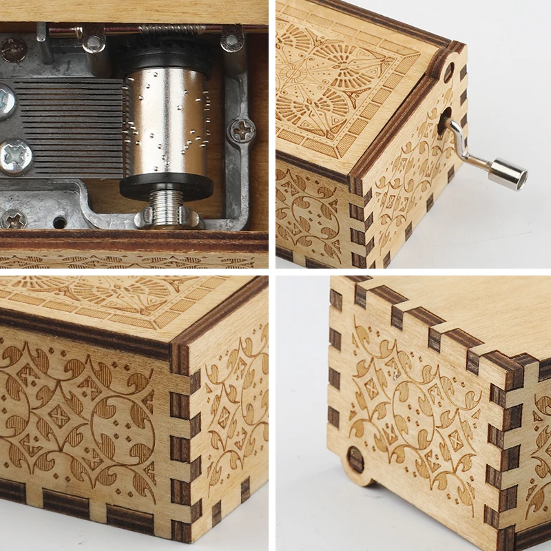 VIP Custom Printing Music Box Wooden Wind Up Photo Text Music Box Leave Message 4