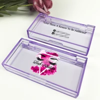 Wholesale Eyelashes Purple Empty Lashes Boxes Packing CustomFull Strip Natural Eye-lash Packaging Box Case Logo With Tray Makeup 2