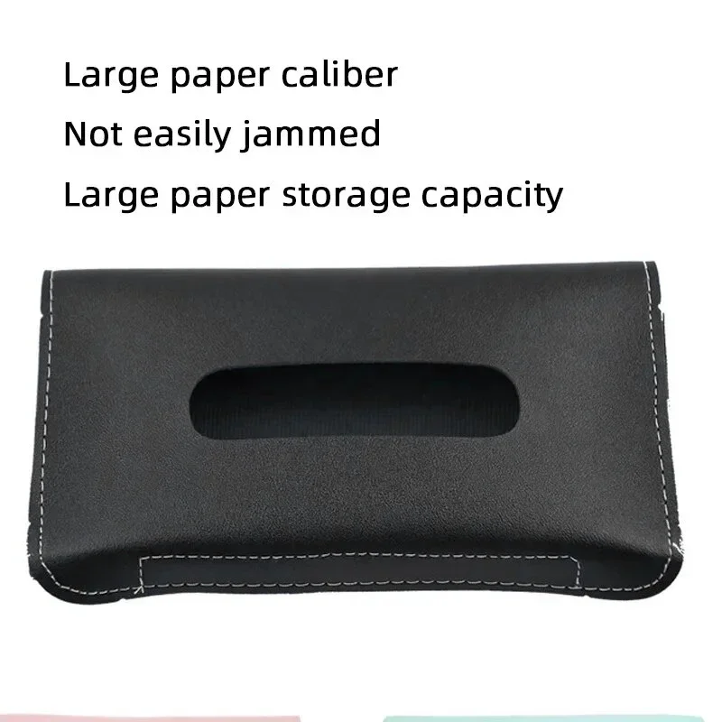 1PC Elegant PU Leather Sun Visor Tissue Box Holder - Easy-to-Install Car Interior Storage Accessory