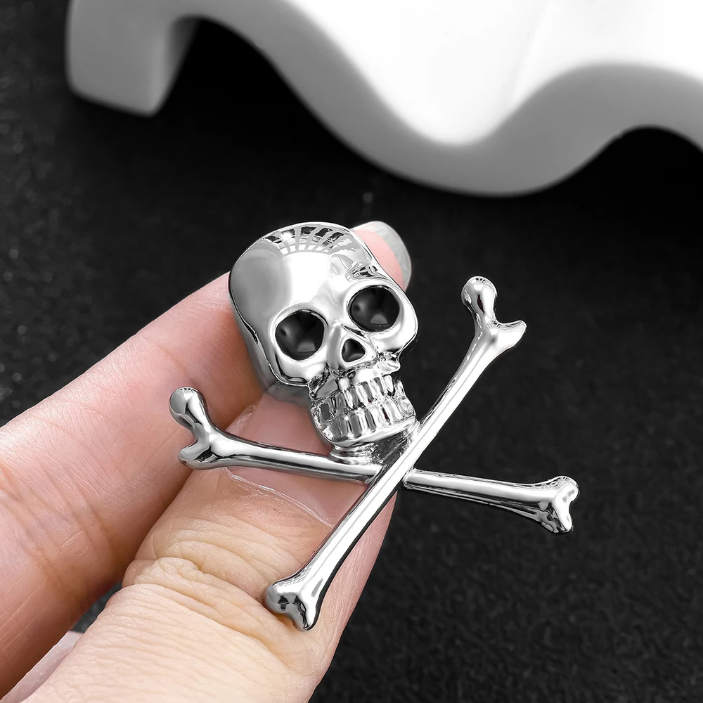 Gothic Dark Style Skull Enamel Brooch Punk Skeleton Design Pin Lapel Accessories Jewelry Badge