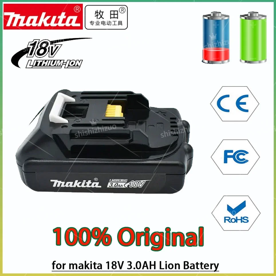 

Makita Rechargeable 18V 3.0Ah Li-Ion Battery For Makita BL1830 BL1815 BL1860 BL1840 194205-3 Replacement Power Tools Battery