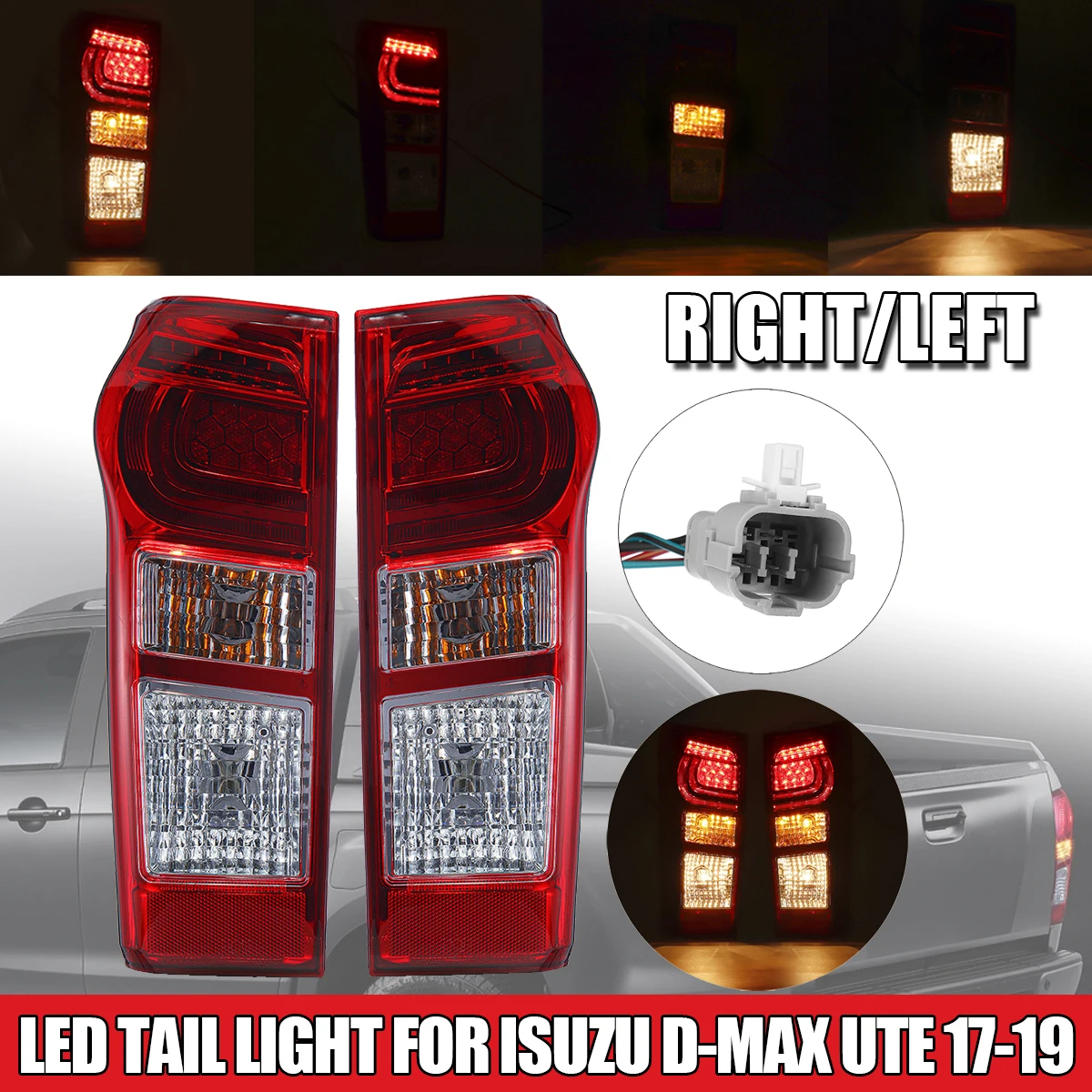 

Car Rear LED Tail Light For Isuzu DMax D-Max Ute 2017 2018 2019 With Wire Harness Bulbs Replacement 8961253983 898125393