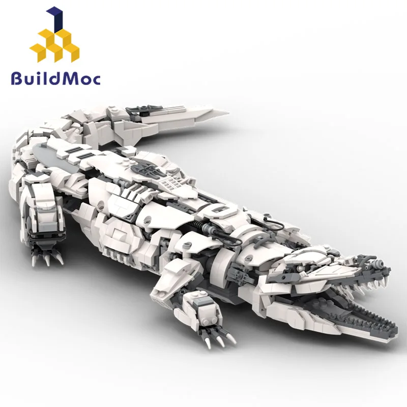 

Набор строительных блоков MOC Horizon Mecha, крокодил, нулевой рассвет, рептилии, блоки животных, механические игрушки «сделай сам» для детей, подарки на день рождения