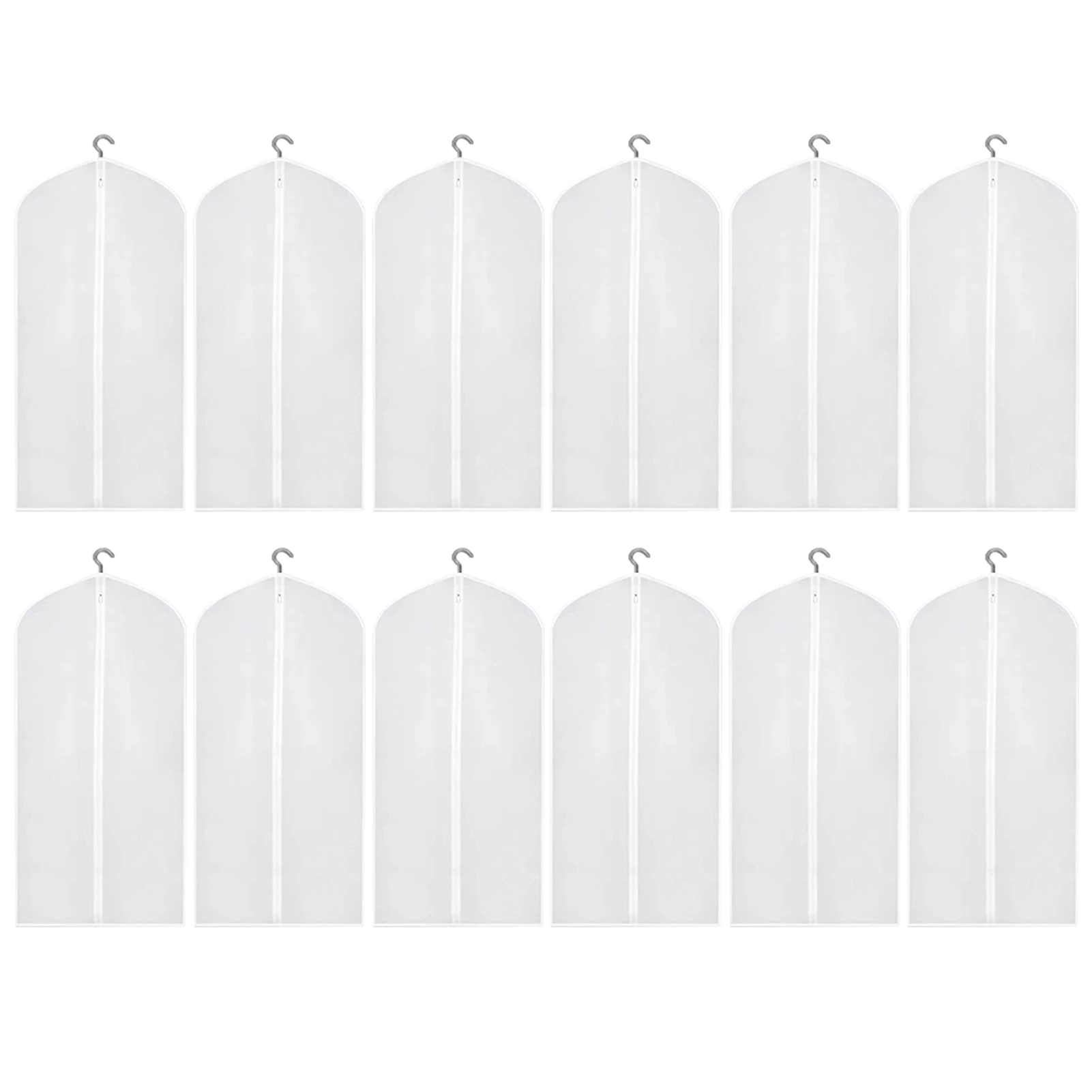 

12pcs Reusable Closet Organizer Waterproof Translucent PEVA Hanging Bedroom Breathable Daily Clothes Dust Cover Garment Bag Home