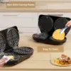 Waffle Maker 6 Inch, 1400W Belgian Waffle Maker for Breakfast and Snacks, Stainless Steel Waffle Iron with Nonstick Plate 4
