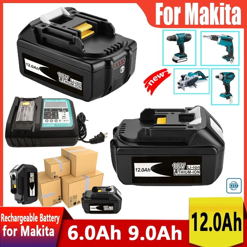 

original Makita Rechargeable 18V 12.0Ah Li-Ion Battery BL1830 BL1815 BL1860 BL1840 194205-3 Replacement Power Tools Battery