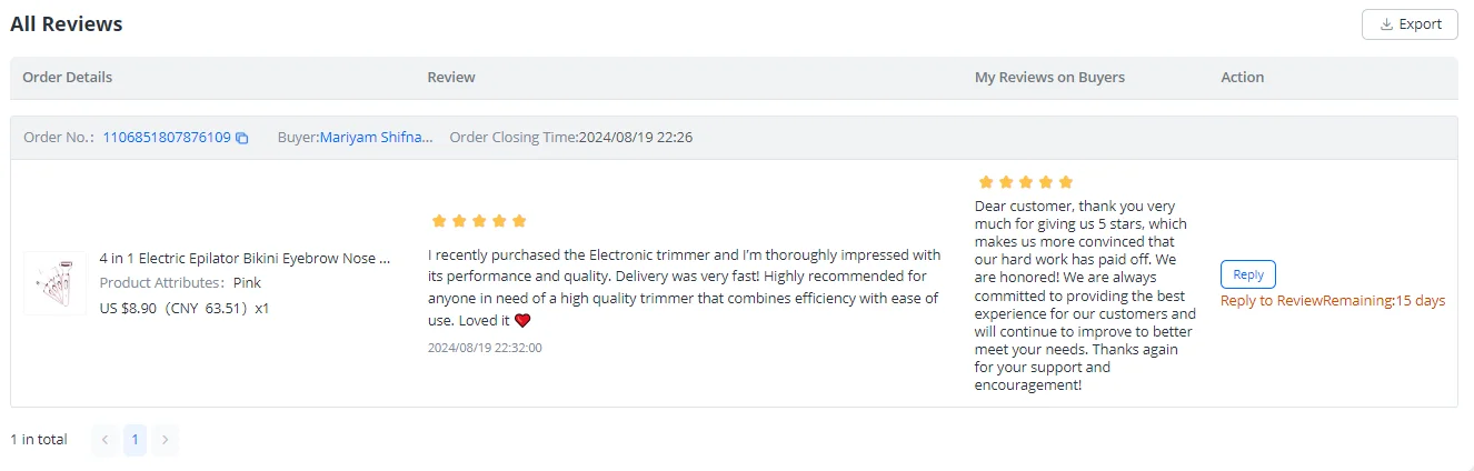 4 in 1 electric epilator with interchangeable heads on display