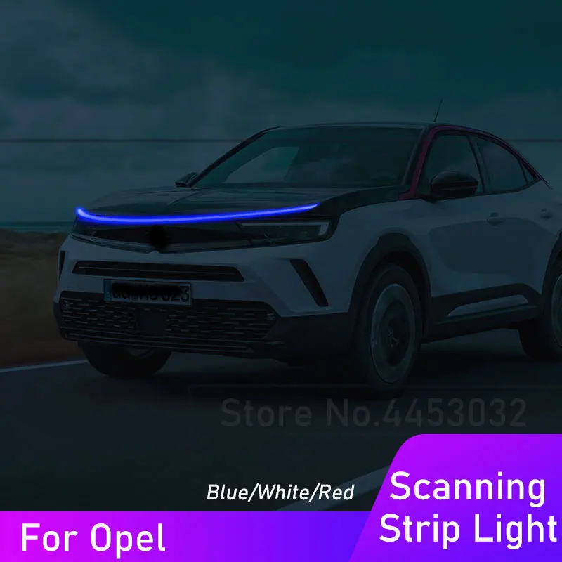 Drl Led Strip Car Hood Light Per Opel Mokka Corsa Vectra Crossland X Astra 12V Effetto Di Scansione Accessori Per Lampade Da Marcia Diurna