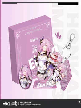 3D игры Honkai Impact 3 Косплей Аниме Elysia 2021 день рождения тематическая Подарочная коробка акриловая статуя металлическая значок подвеска Рождест...