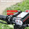 Bicycle Horn Light USB Rechargeable Mountain Road Bike Front Lamp Power Solar Charing Cycling Headlight with Horn 120dB 4