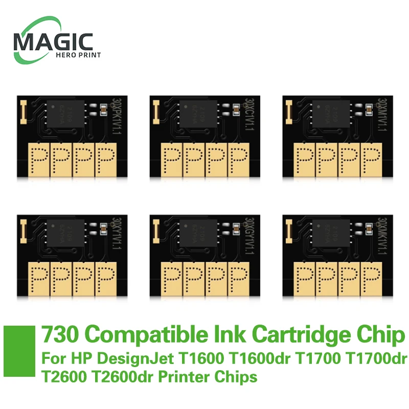 New For HP730 Ink Cartridge Chip New Upgrade HP730 Chip For HP DesignJet T1600 T1600dr T1700 T1700dr T2600 T2600dr Printer Chips