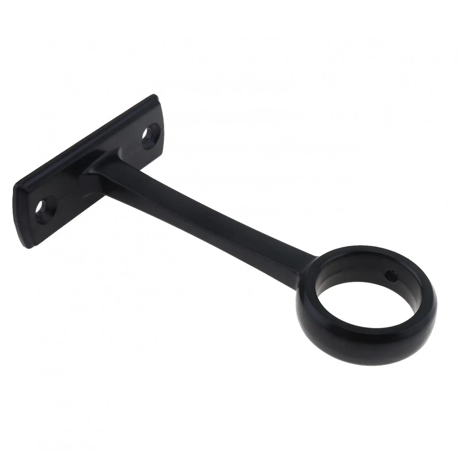 4pcs Heavy Duty Black Aluminum Alloy Single Hole Curtain Rod Bracket for Bedroom Living Room with Adjustable Screws
