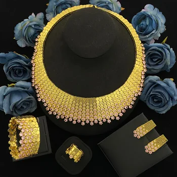 Timeless Elegance Jewelry Set 4-Piece Zirconia Necklace Earrings Bracelet Ring Plated Classic Gift for Women Anniversaries