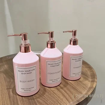 【YY26】500ml Bathroom Liquid Container Bath Decor Soap Dispenser Refillable Shampoo Conditioner Body Wash Dispenser Bottle 1