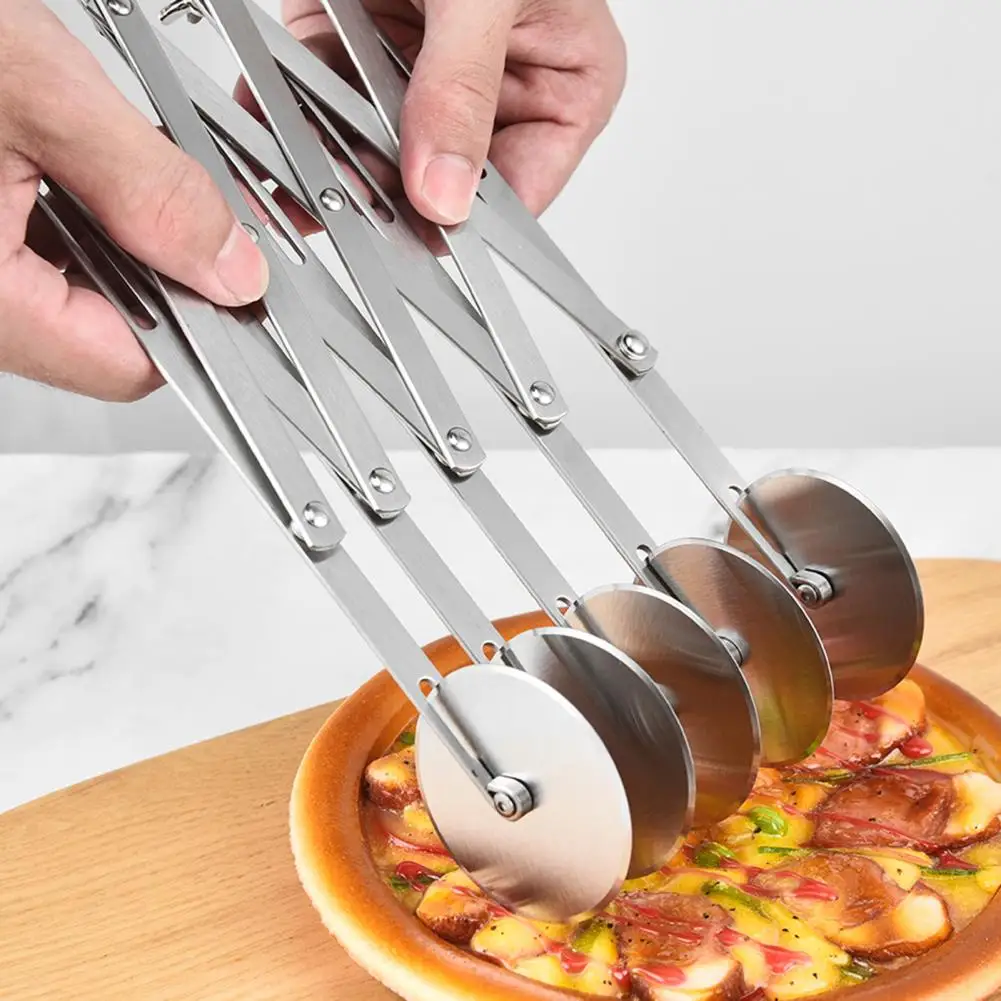Durable Pizza Cutter Sharpened Labor-saving Round 2 Heads 3/5/7 Wheels Quickly Slice Pasta Wheel