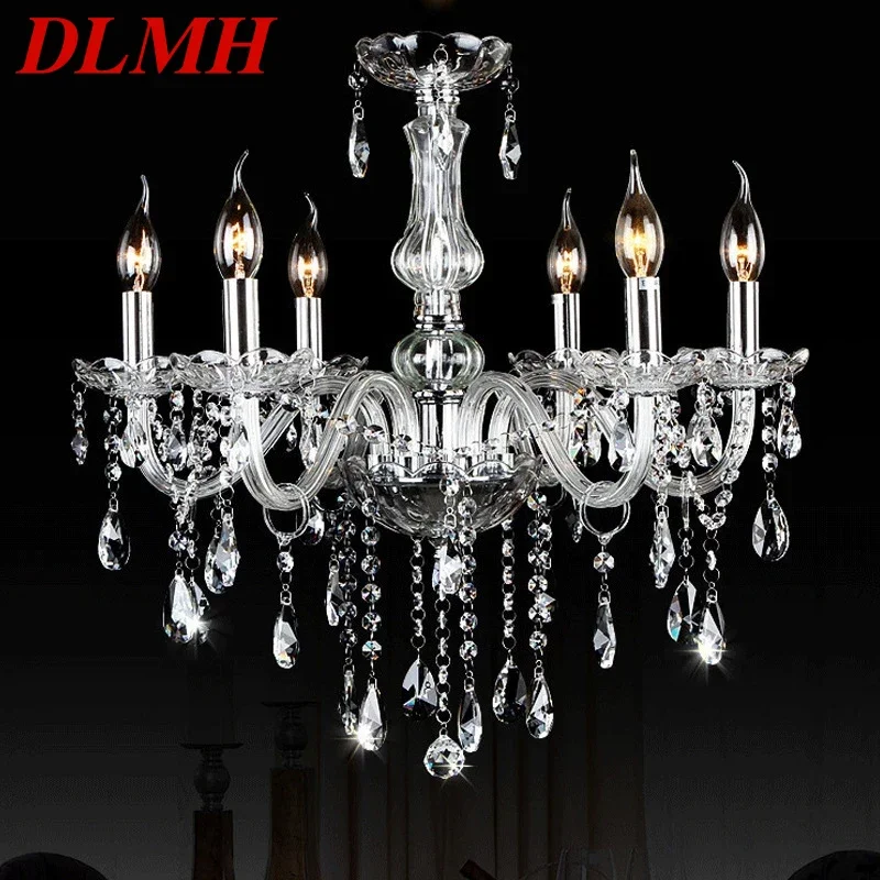 

DLMH Luxurious Style Crystal Pendant Lamp European Candle Lamp Art Living Room Restaurant Bedroom Villa Chandelier