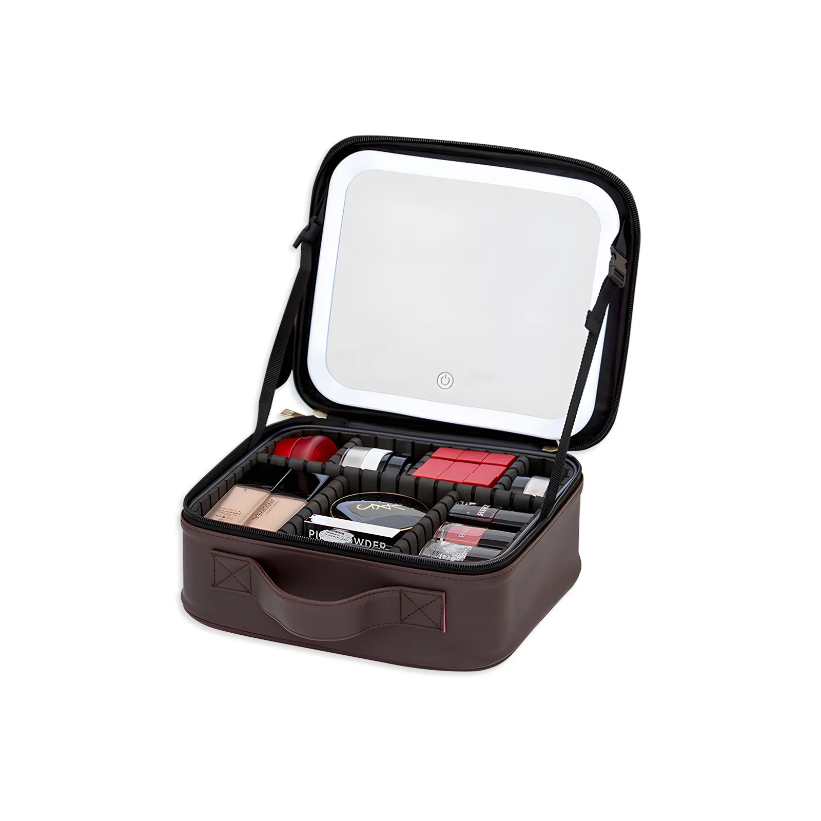 Detalhe do espelho LED com ajustes