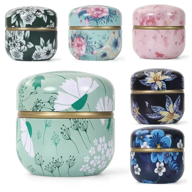 Mini Tea Caddy Box Containers Candle Cans Coffee Candy Snacks Small Tins Portable Storage Boxes Sealed Jars Packaging Teaware