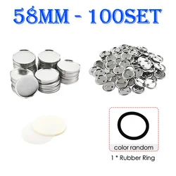 Metal Round Badge Pin Maker Punch Press Machine with DIY Making Parts & Accessories (100 Sets) (58mm 100 Set)